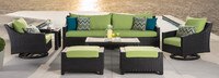 Deco™ 8 Piece Sunbrella® Outdoor Sofa & Motion Club Chair Set - Sunset Red