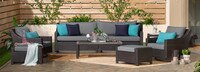 Deco™ 8 Piece Sunbrella® Outdoor Sofa & Motion Club Chair Set - Sunset Red