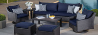 Deco™ 8 Piece Sunbrella® Outdoor Sofa & Motion Club Chair Set - Sunset Red