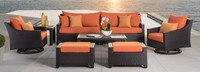 Deco™ 8 Piece Sunbrella® Outdoor Sofa & Motion Club Chair Set - Sunset Red