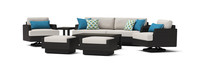 Portofino® Comfort 7 Piece Sunbrella® Outdoor Motion Seating Set - Dove Gray