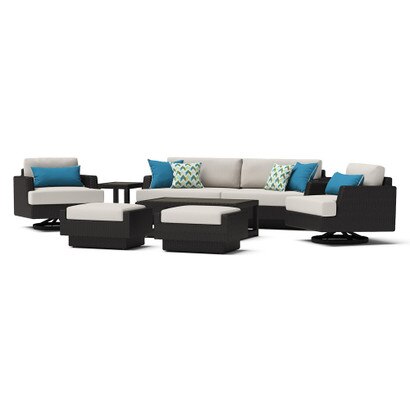 Portofino® Comfort 7 Piece Sunbrella® Outdoor Motion Seating Set - Dove Gray