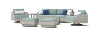 Portofino® Comfort 7 Piece Sunbrella® Outdoor Motion Seating Set - Spa Blue