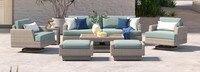 Portofino® Comfort 7 Piece Sunbrella® Outdoor Motion Seating Set - Spa Blue