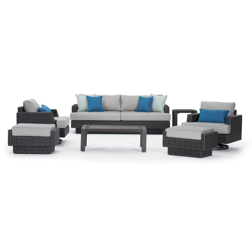 Portofino Repose 7 Piece Motion Seating Set - Dove Gray