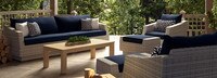 Cannes™ 8 Piece Sunbrella® Outdoor Sofa & Club Chair Set - Bliss Ink