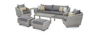 Cannes™ 8 Piece Sunbrella® Outdoor Sofa & Club Chair Set - Charcoal Gray