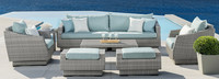 Cannes™ 8 Piece Sunbrella® Outdoor Sofa & Club Chair Set - Spa Blue