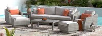 Cannes™ 8 Piece Sunbrella® Outdoor Sofa & Club Chair Set - Sunset Red