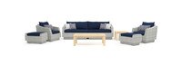Cannes™ Wood 8pc Seating Set - Navy Blue