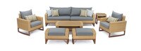 Mili™ 8 Piece Sunbrella® Outdoor Sofa & Club Chair Set - Charcoal Gray