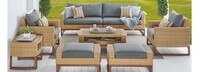 Mili™ 8 Piece Sunbrella® Outdoor Sofa & Club Chair Set - Charcoal Gray