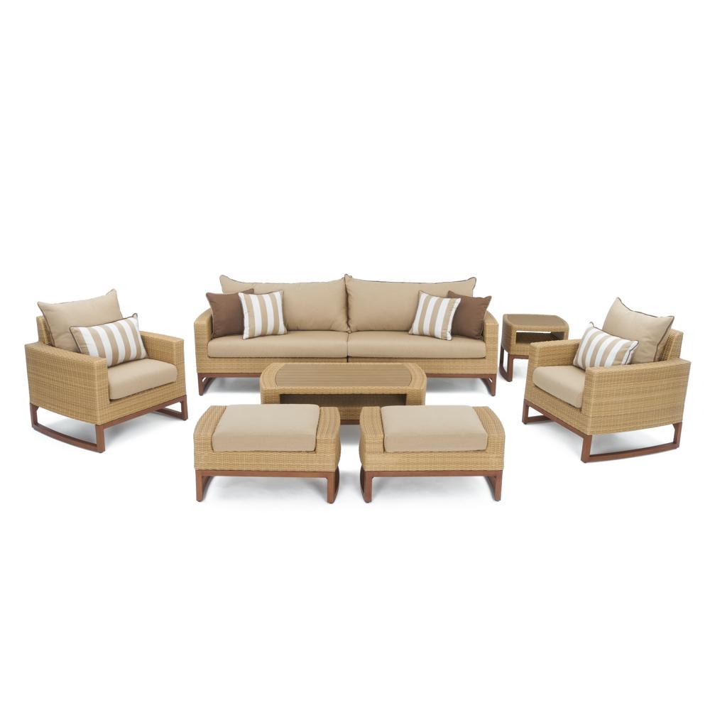 Mili™ 8 Piece Sunbrella® Outdoor Sofa & Club Chair Set - Maxim Beige
