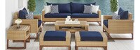 Mili™ 8 Piece Sunbrella® Outdoor Sofa & Club Chair Set - Navy Blue