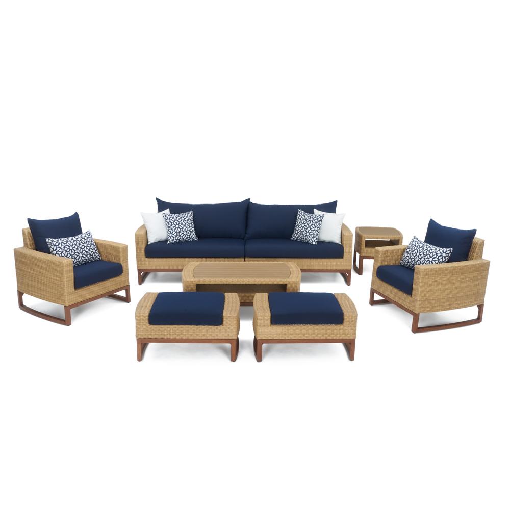 Mili™ 8 Piece Sunbrella® Outdoor Sofa & Club Chair Set - Navy Blue