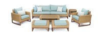 Mili™ 8 Piece Sunbrella® Outdoor Sofa & Club Chair Set - Spa Blue