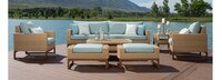 Mili™ 8 Piece Sunbrella® Outdoor Sofa & Club Chair Set - Spa Blue
