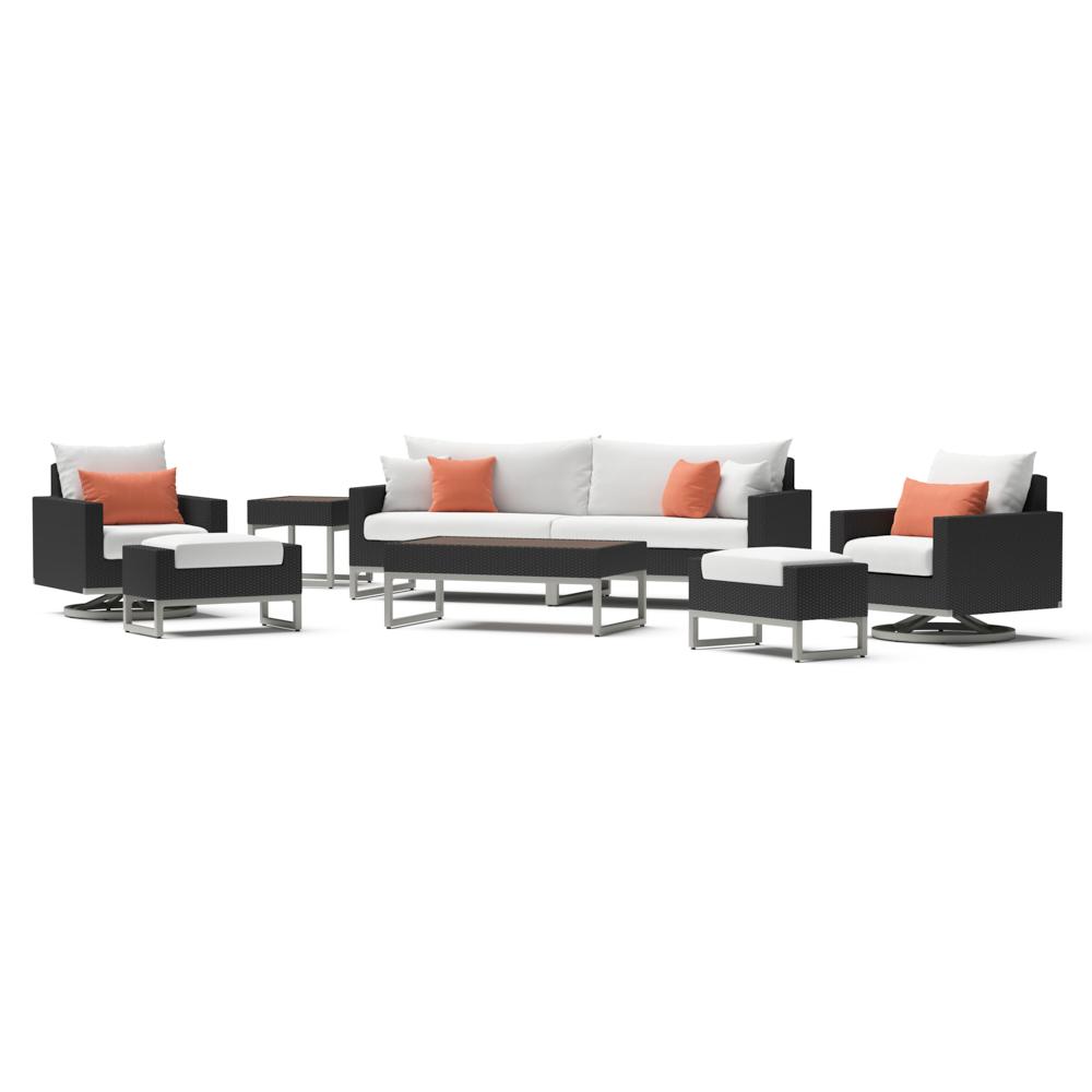 Milo™ Espresso 8 Piece Motion Seating Set - Cast Coral