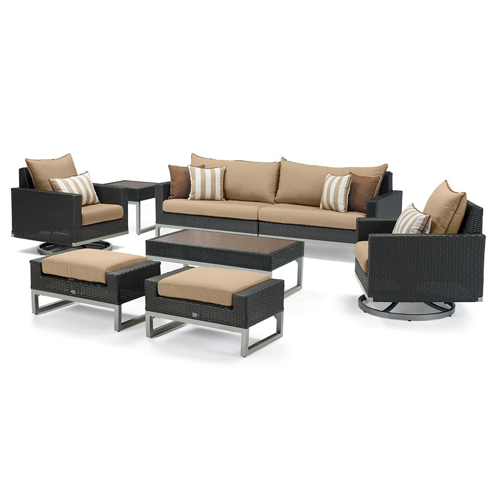Milo™ Espresso 8 Piece Motion Seating Set - Maxim Beige
