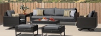 Milo™ Espresso 8 Piece Motion Seating Set - Spa Blue