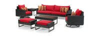 Milo™ Espresso 8 Piece Motion Seating Set - Sunset Red
