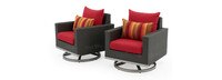 Milo™ Espresso 8 Piece Motion Seating Set - Sunset Red