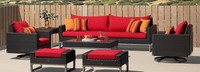 Milo™ Espresso 8 Piece Motion Seating Set - Sunset Red