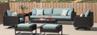 Milo™ Espresso 8 Piece Motion Seating Set - Sunset Red