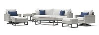 Milo™ Gray 8 Piece Sunbrella® Outdoor Motion Seating Set - Bliss Ink