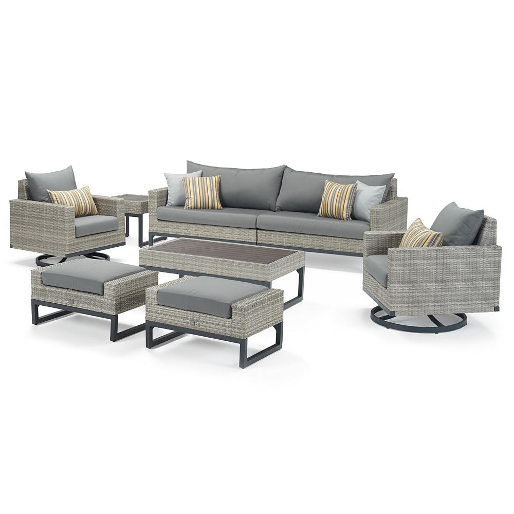 Milo™ Gray 8 Piece Motion Seating Set - Charcoal Gray
