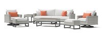 Milo™ Gray 8 Piece Motion Seating Set - Cast Coral