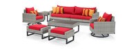 Milo™ Gray 8 Piece Motion Seating Set - Sunset Red
