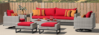 Milo™ Gray 8 Piece Motion Seating Set - Sunset Red