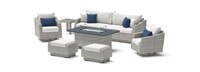 Cannes™ 8 Piece Sunbrella® Outdoor Motion Fire Set - Bliss Ink
