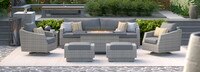 Cannes™ 8 Piece Sunbrella® Outdoor Motion Fire Set - Charcoal Gray