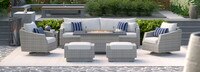 Cannes™ 8 Piece Sunbrella® Outdoor Motion Fire Set - Centered Ink