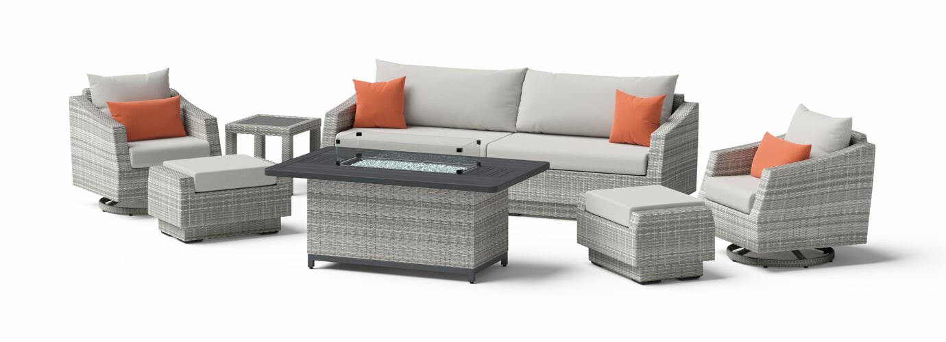 RST Brands Cannes Outdoor Motion Fire Chat Set