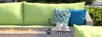 Cannes 8 Piece Sunbrella Outdoor Motion Fire Set - Ginkgo Green