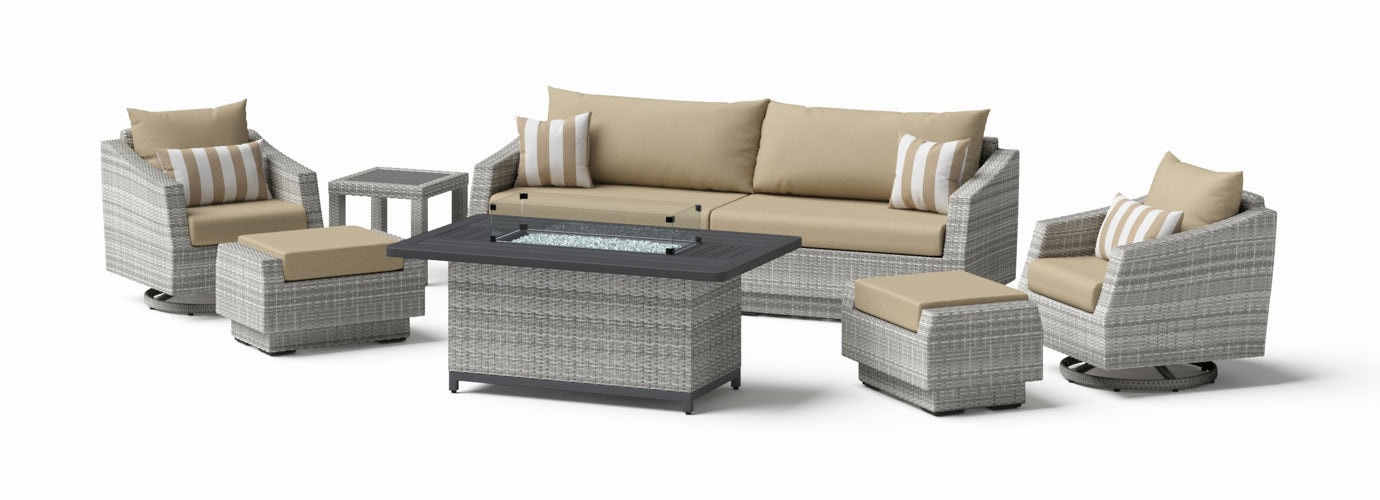 Cannes 8 Piece Outdoor Motion Fire Set