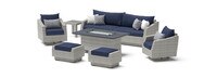 Cannes 8 Piece Sunbrella Outdoor Motion Fire Set - Navy Blue