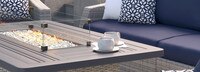 Cannes 8 Piece Sunbrella Outdoor Motion Fire Set - Navy Blue