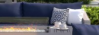 Cannes 8 Piece Sunbrella Outdoor Motion Fire Set - Navy Blue