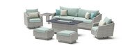 Cannes™ 8 Piece Sunbrella® Outdoor Motion Fire Set - Spa Blue