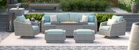 Cannes™ 8 Piece Sunbrella® Outdoor Motion Fire Set - Spa Blue