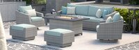 Cannes™ 8 Piece Sunbrella® Outdoor Motion Fire Set - Spa Blue