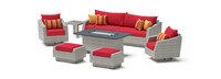 Cannes 8 Piece Sunbrella Outdoor Motion Fire Set - Sunset Red