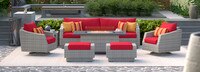 Cannes 8 Piece Sunbrella Outdoor Motion Fire Set - Sunset Red