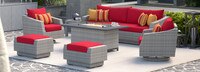Cannes 8 Piece Sunbrella Outdoor Motion Fire Set - Sunset Red