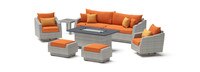 Cannes 8 Piece Sunbrella Outdoor Motion Fire Set - Tikka Orange