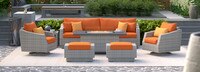 Cannes 8 Piece Sunbrella Outdoor Motion Fire Set - Tikka Orange